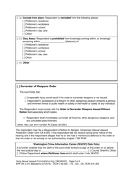 Form WPF SA-2.015 Temporary Sexual Assault Protection Order and Notice of Hearing (Tmorsxp) - Washington, Page 2