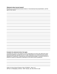Form WPF SA-1.015 Petition for Sexual Assault Protection Order (Ptorsxp) - Washington, Page 4