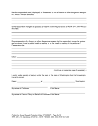 Form WPF SA-1.015 Petition for Sexual Assault Protection Order (Ptorsxp) - Washington, Page 5