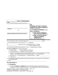 Form All Cases02-075 Findings and Order on Review: Weapons Surrender Compliance - Washington