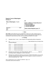 Form CR08.0920 Order on Motion Re: Vacating Record of Felony Conviction - Washington