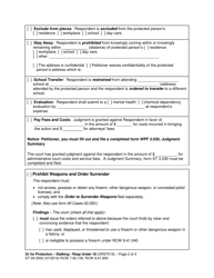 Form ST-05.0500 Order for Protection - Respondent Under Age 18 - Stalking (Orstk18) - Washington, Page 2