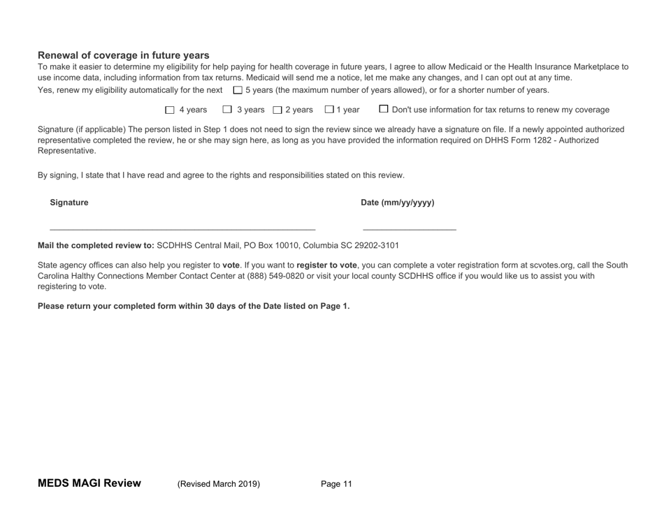 South Carolina South Carolina Medicaid Program Annual Review Form 