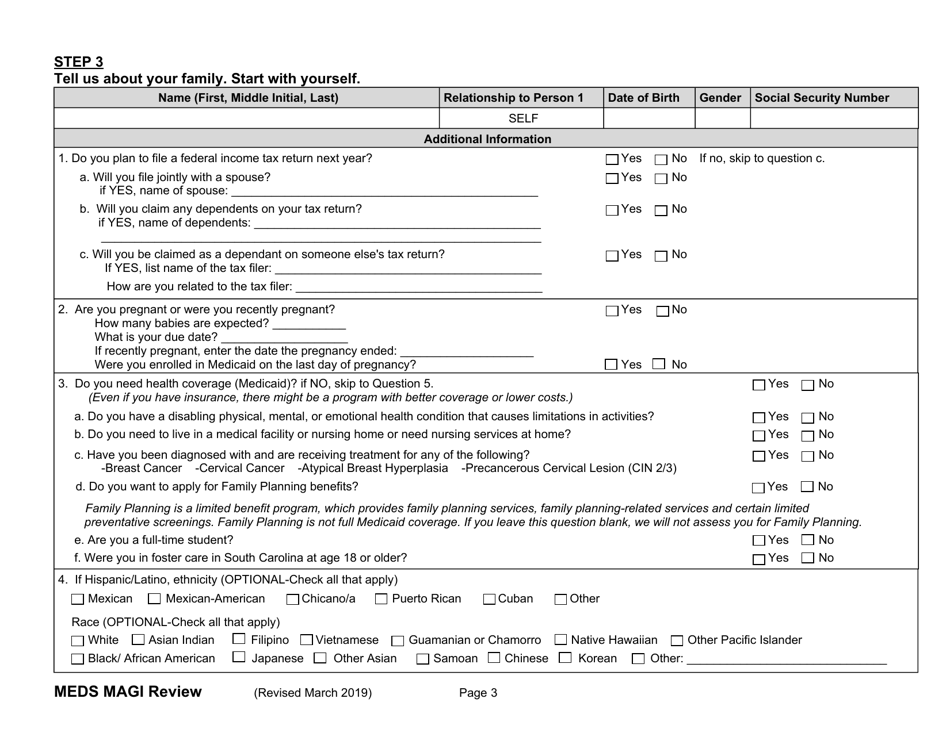 South Carolina South Carolina Medicaid Program Annual Review Form ...