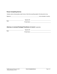 Form 1020GEJ Proof of Completed Service - Utah, Page 4
