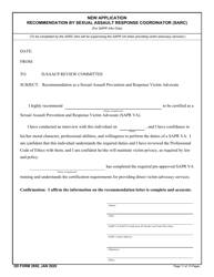DD Form 2950 Department of Defense Sexual Assault Advocate Certification Program (D-Saacp) Application Packet for New Applicants, Page 11