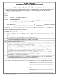 DD Form 2950 Department of Defense Sexual Assault Advocate Certification Program (D-Saacp) Application Packet for New Applicants, Page 13