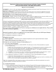 DD Form 2950 Department of Defense Sexual Assault Advocate Certification Program (D-Saacp) Application Packet for New Applicants