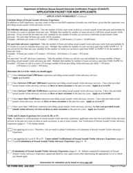 DD Form 2950 Department of Defense Sexual Assault Advocate Certification Program (D-Saacp) Application Packet for New Applicants, Page 2