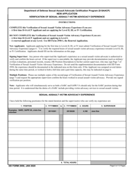 DD Form 2950 Department of Defense Sexual Assault Advocate Certification Program (D-Saacp) Application Packet for New Applicants, Page 6