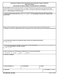DD Form 2950 Department of Defense Sexual Assault Advocate Certification Program (D-Saacp) Application Packet for New Applicants, Page 9