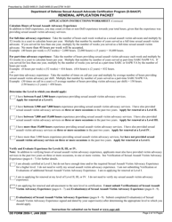 DD Form 2950-1 &quot;Department of Defense Sexual Assault Advocate Certification Program (D-Saacp) Application Packet for Renewal Applicants&quot;, Page 2