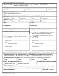 DD Form 2950-1 &quot;Department of Defense Sexual Assault Advocate Certification Program (D-Saacp) Application Packet for Renewal Applicants&quot;, Page 3