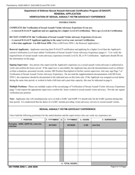 DD Form 2950-1 &quot;Department of Defense Sexual Assault Advocate Certification Program (D-Saacp) Application Packet for Renewal Applicants&quot;, Page 6