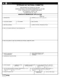 VA Form 0918E Associate Membership Application