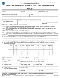 Document preview: CBP Form 3171 Application-Permit-Special License Unlading-Lading-Overtime Services