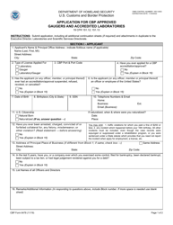 CBP Form 6478 Application for CBP Approved Gaugers and Accredited Laboratories