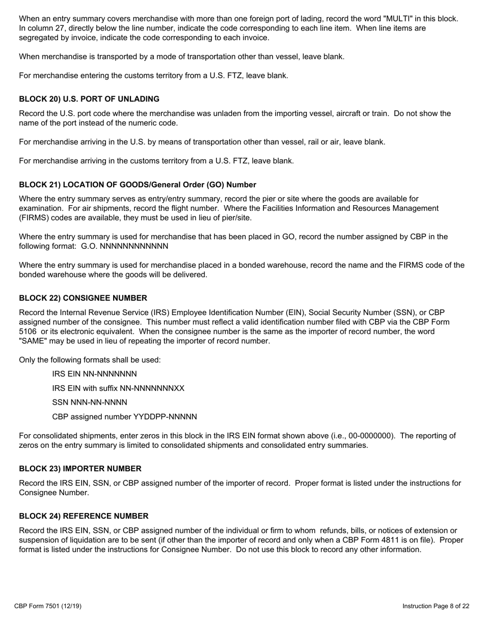 CBP Form 7501 Entry Summary, Page 11