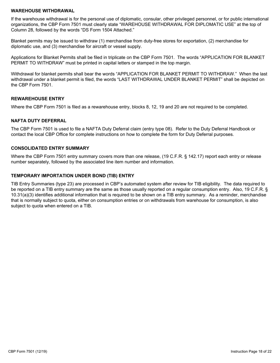 CBP Form 7501 Entry Summary, Page 21