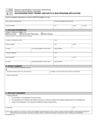 Document preview: Form MO780-2842 Volkswagen Trust Transit and Shuttle Bus Program Application - Missouri