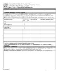 Form MO780-2021 Antidegradation Review Summary Path C: Tier 2 - Significant Degradation - Missouri