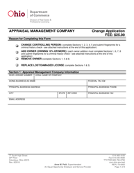Form REPL-18-0005 Appraisal Management Company Change Application - Ohio