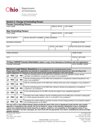 Form REPL-18-0005 Appraisal Management Company Change Application - Ohio, Page 2