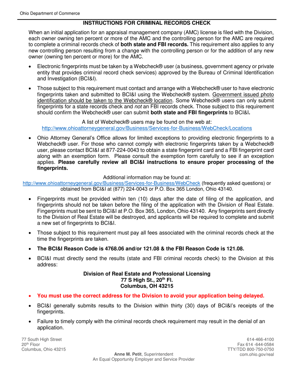 Form REPL-18-0005 Appraisal Management Company Change Application - Ohio, Page 9