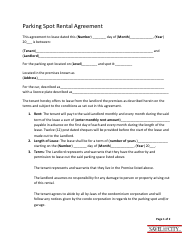 Parking Spot Rental Agreement Template - Savel and the City