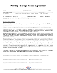 Document preview: Parking / Garage Rental Agreement Template - Apartment Owners Association of California