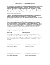 Document preview: Alternative Work Schedule Request Form