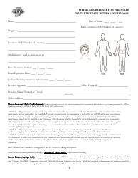 Physician Release for Wrestler to Participate With Skin Lesion(S) Template - Ihsaa