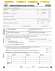Form 540 2EZ California Resident Income Tax Return - California