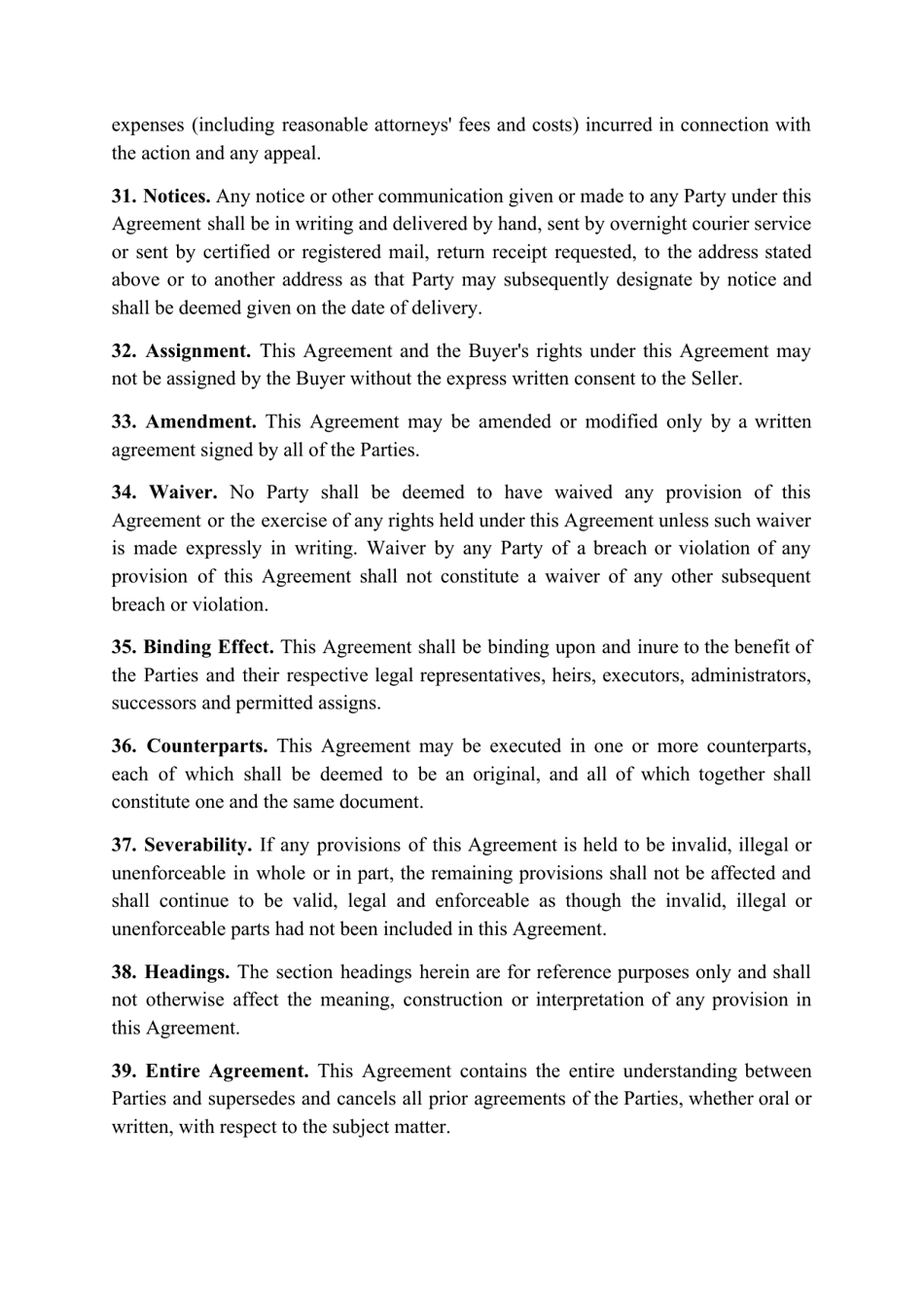 Real Estate Purchase Agreement Template - Iowa, Page 9