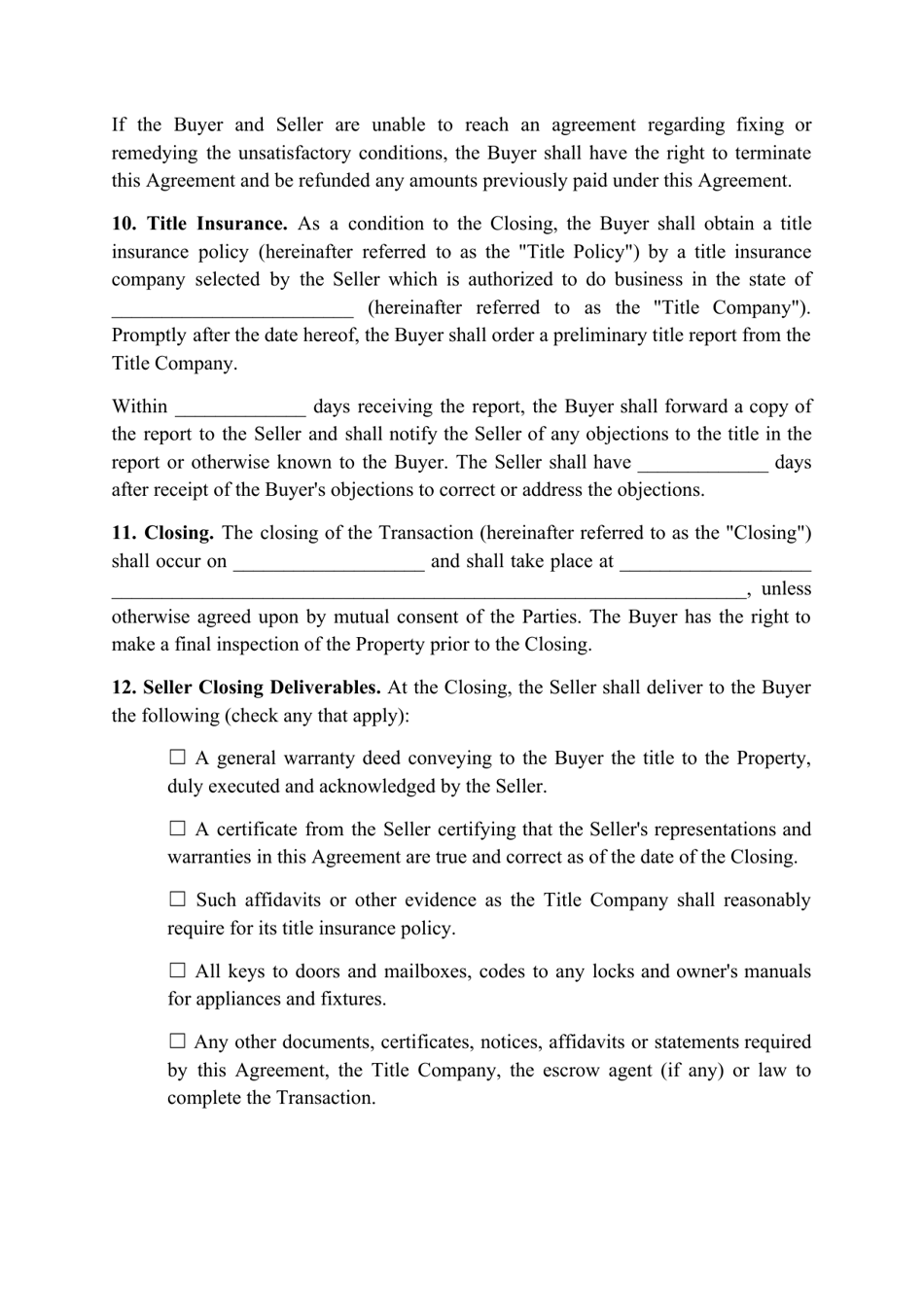 Real Estate Purchase Agreement Template - Tennessee, Page 5