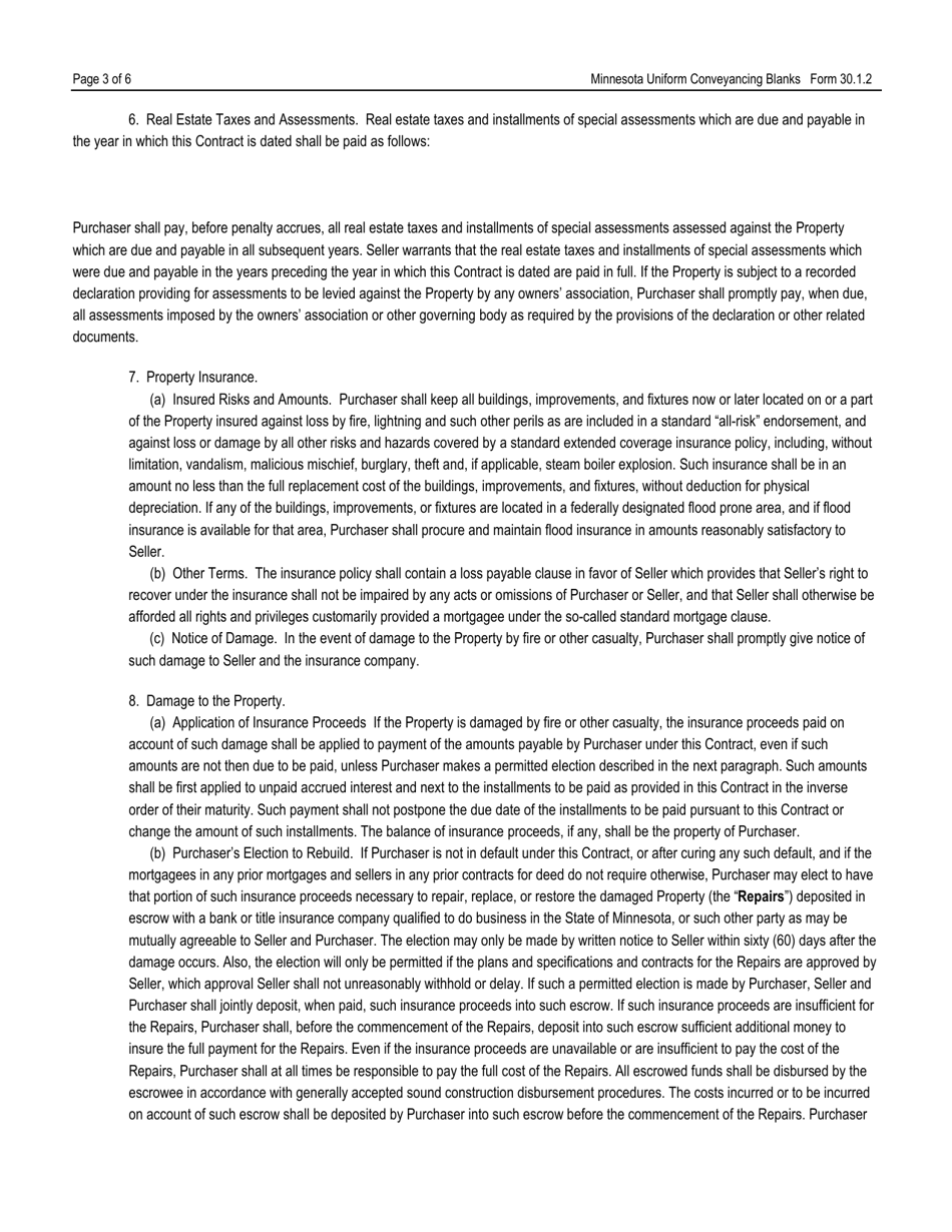 Form 30.1.2 Contract for Deed by Business Entity - Minnesota, Page 3