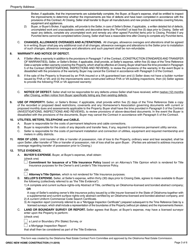 Oklahoma Uniform Contract of Sale of Real Estate - New Home Construction - Oklahoma, Page 3