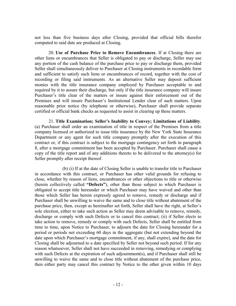 Residential Contract of Sale - New York City, Page 12