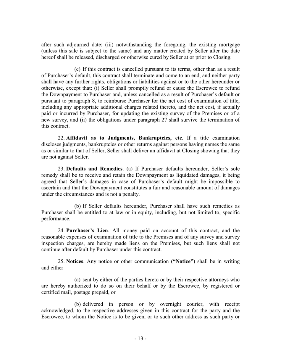 Residential Contract of Sale - New York City, Page 13