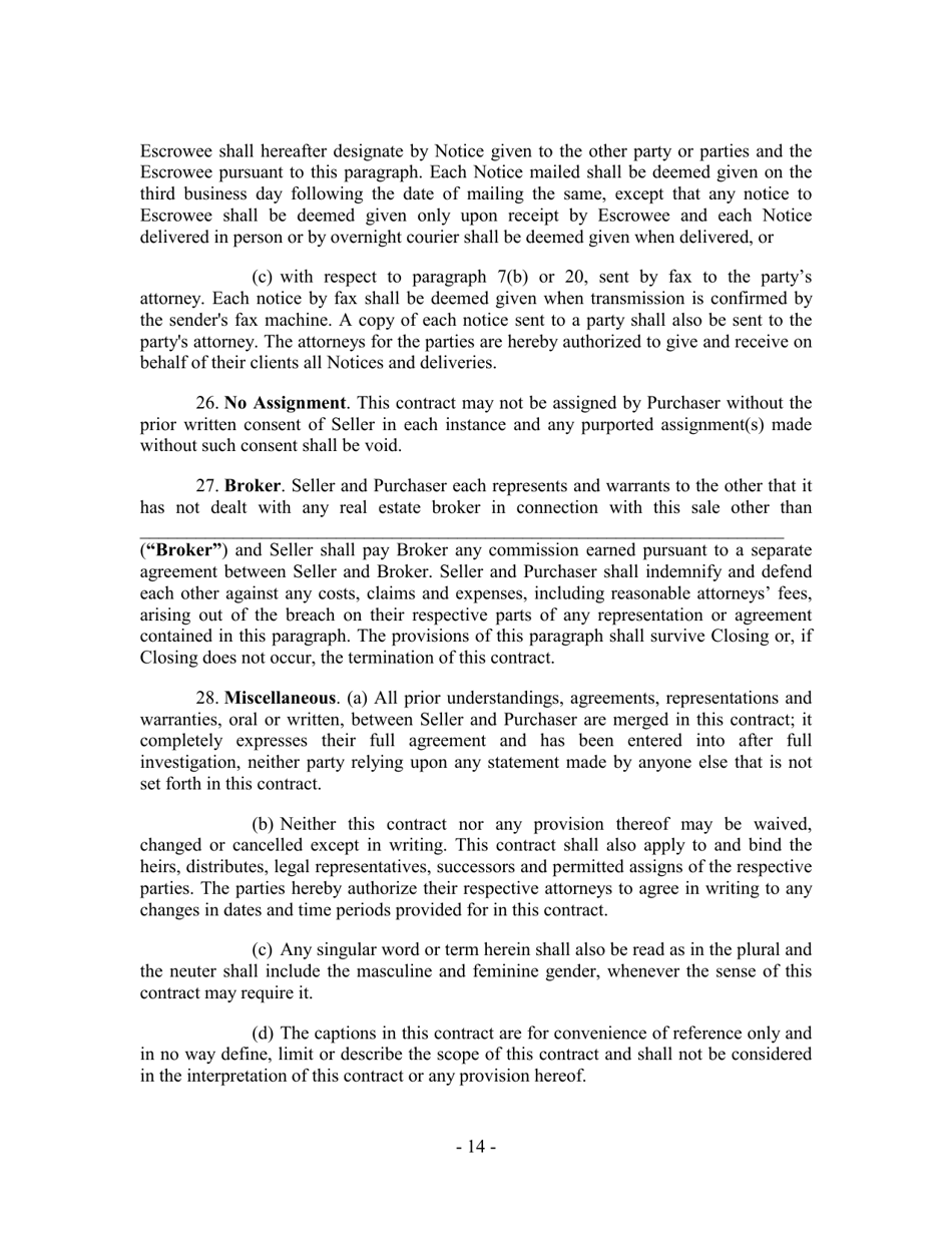 Residential Contract of Sale - New York City, Page 14