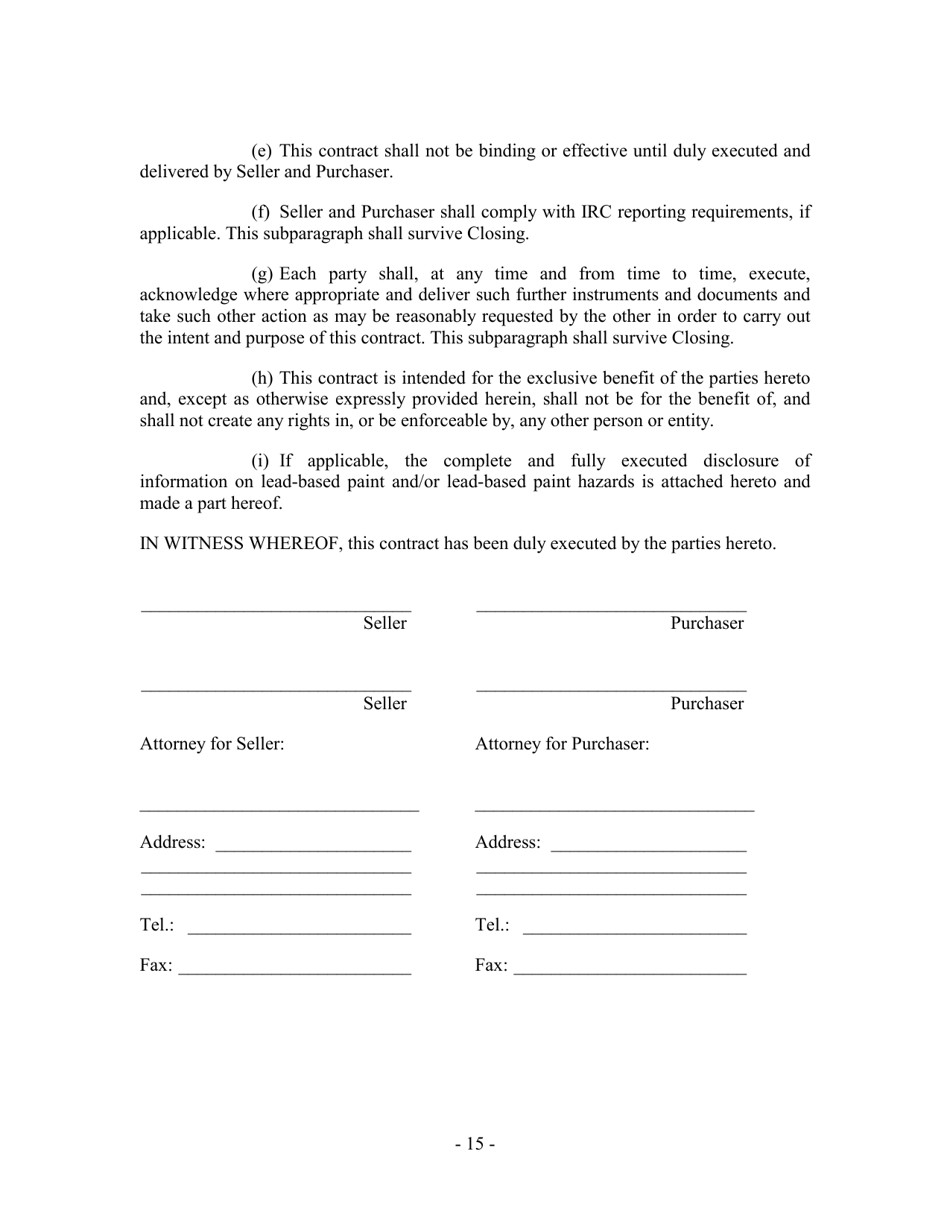 Residential Contract of Sale - New York City, Page 15