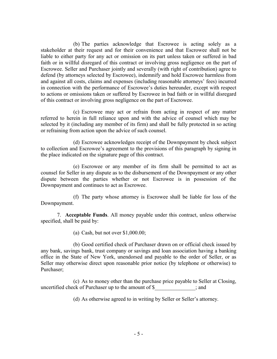 Residential Contract of Sale - New York City, Page 5