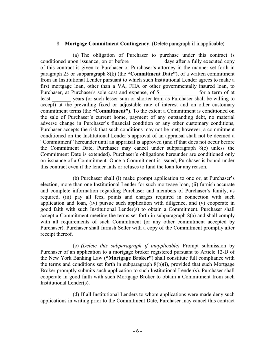 Residential Contract of Sale - New York City, Page 6