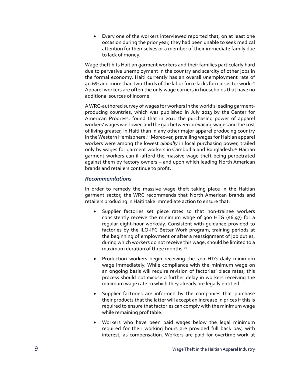 Stealing From the Poor: Wage Theft in the Haitian Apparel Industry - Worker Rights Consortium, Page 10