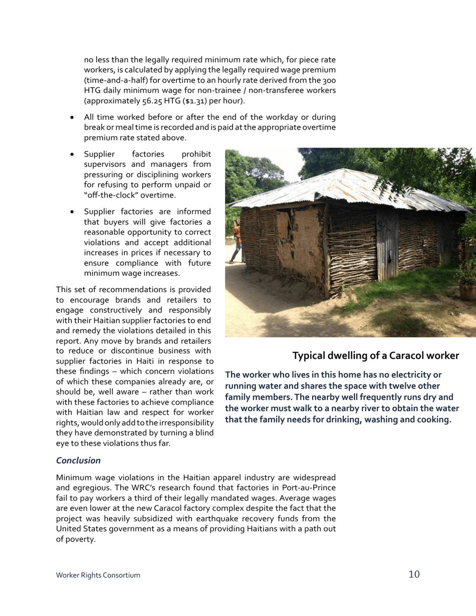 Stealing From the Poor: Wage Theft in the Haitian Apparel Industry - Worker Rights Consortium, Page 11