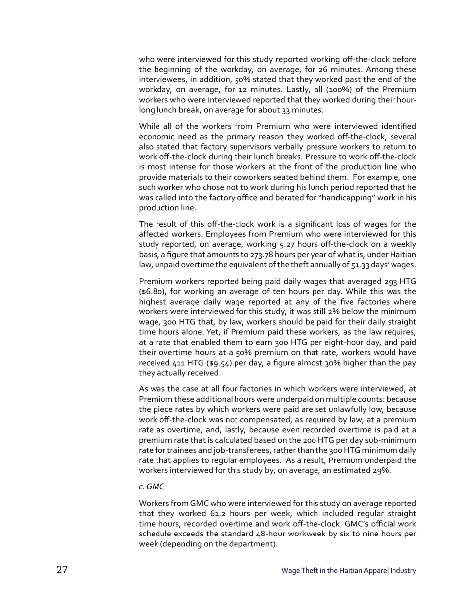 Stealing From the Poor: Wage Theft in the Haitian Apparel Industry - Worker Rights Consortium, Page 28