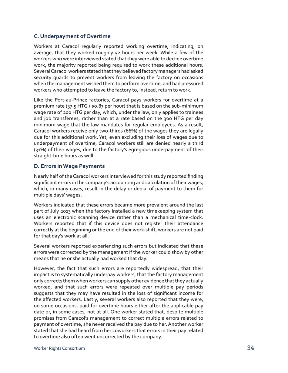 Stealing From the Poor: Wage Theft in the Haitian Apparel Industry - Worker Rights Consortium, Page 35