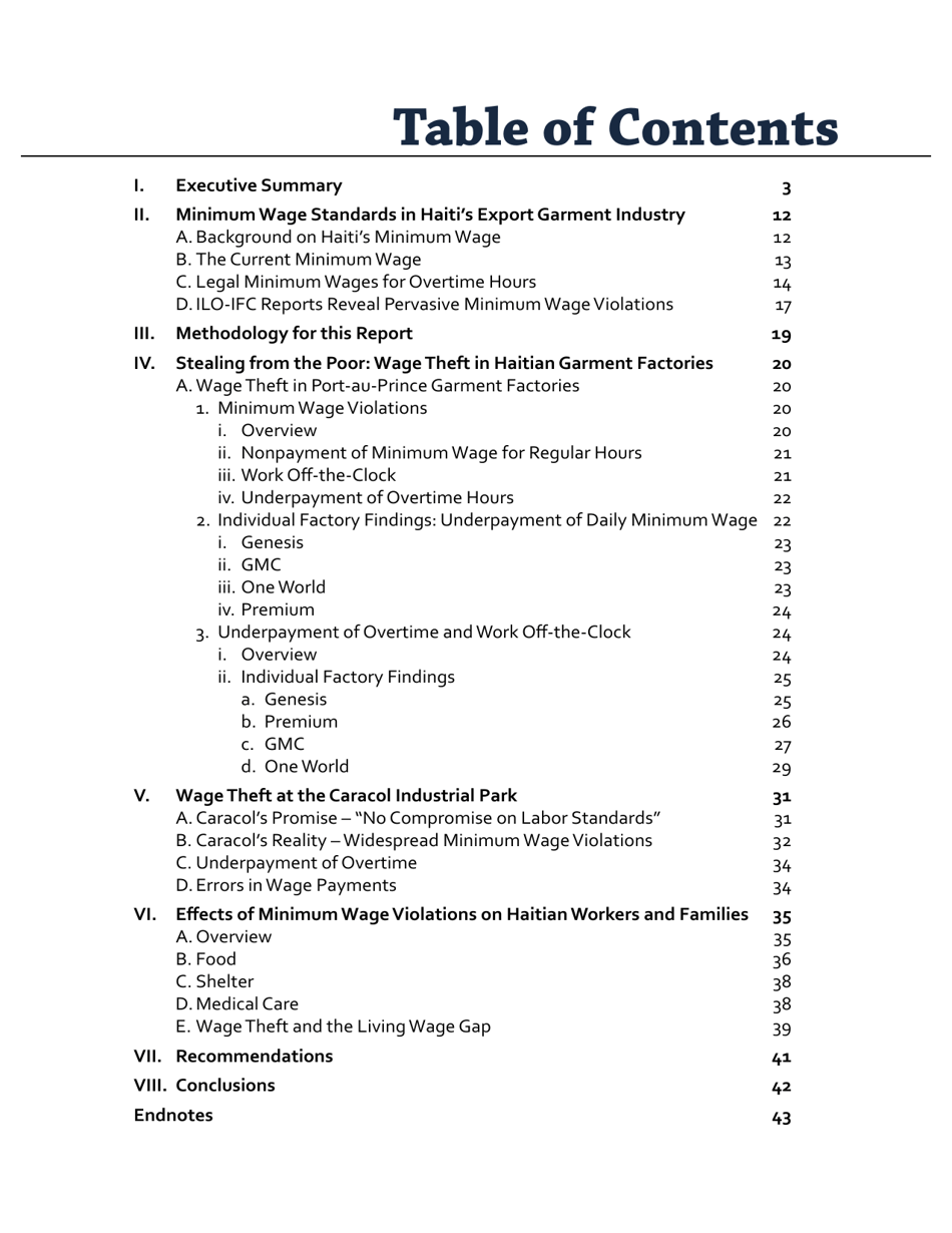 Stealing From the Poor: Wage Theft in the Haitian Apparel Industry - Worker Rights Consortium, Page 3
