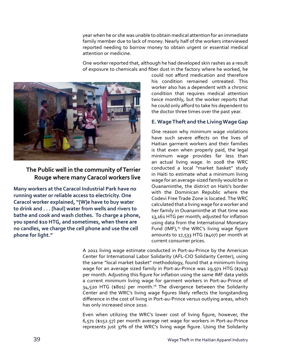 Stealing From the Poor: Wage Theft in the Haitian Apparel Industry - Worker Rights Consortium, Page 40