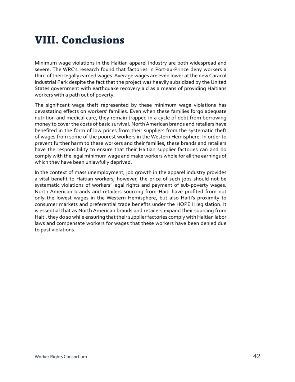 Stealing From the Poor: Wage Theft in the Haitian Apparel Industry - Worker Rights Consortium, Page 43